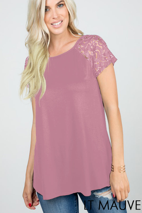Lace Sleeve Tee