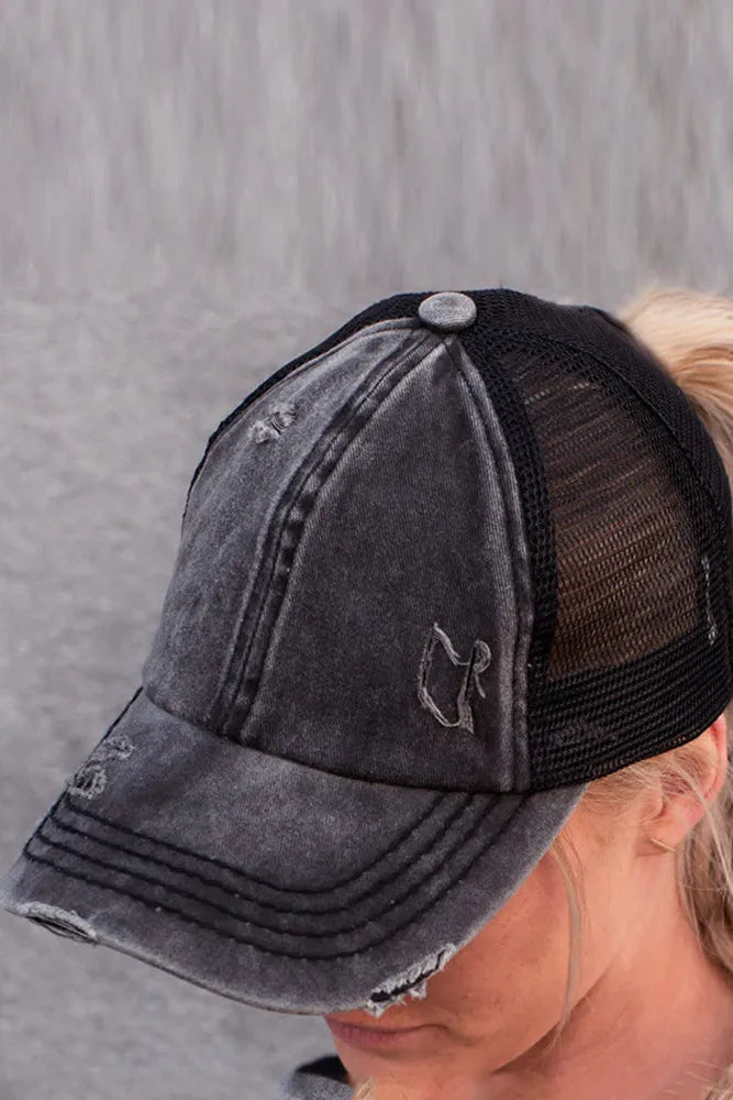 Criss-Cross High Ponytail Ball Cap