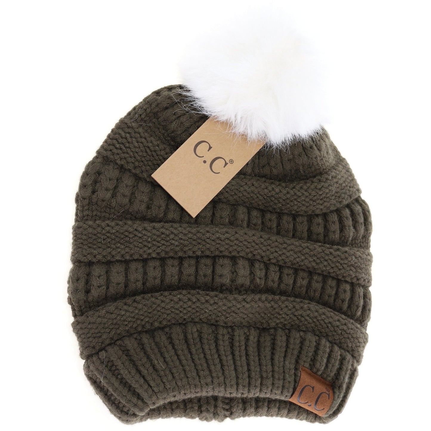 Super Soft Matching Fur Pom C.C Beanie