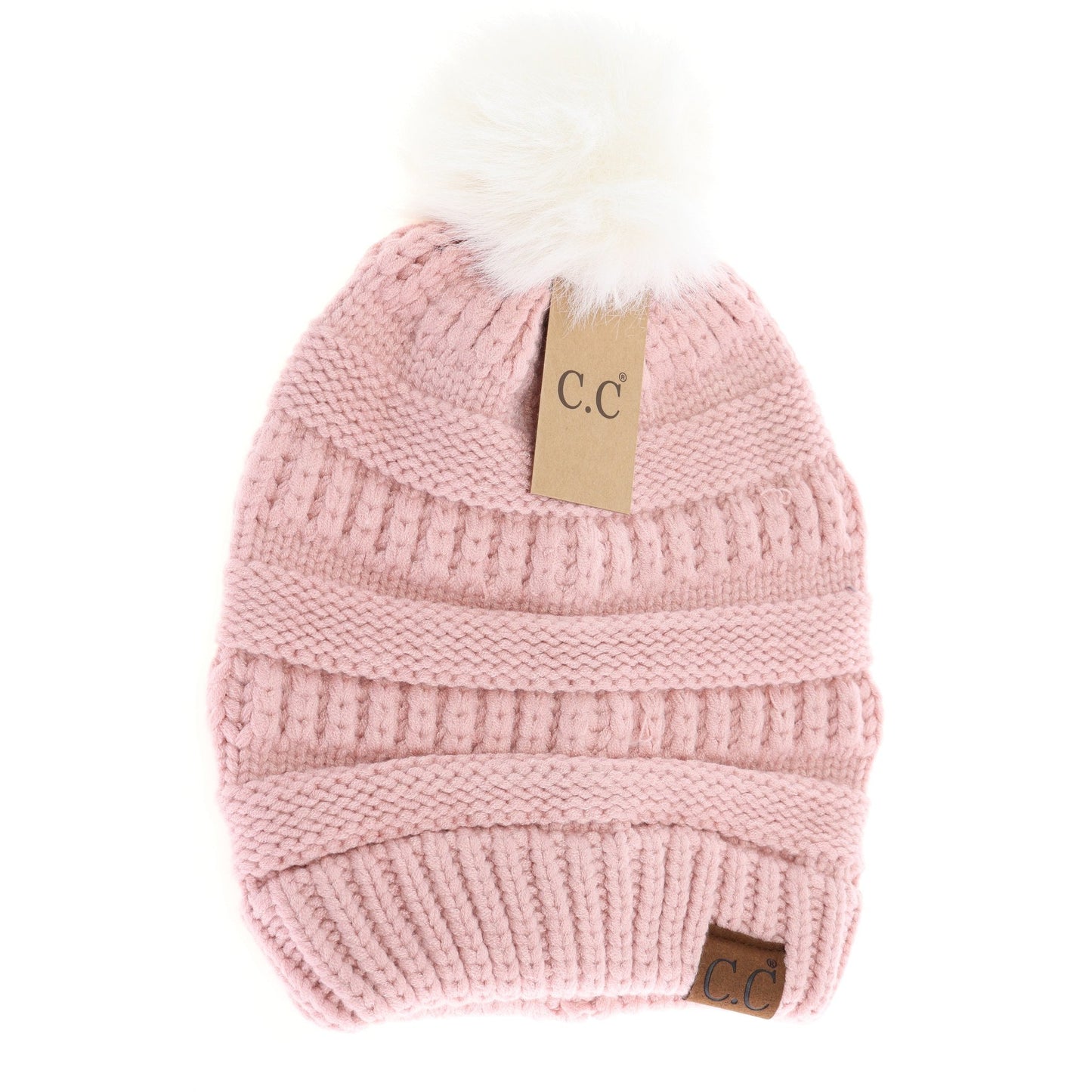 Super Soft Matching Fur Pom C.C Beanie