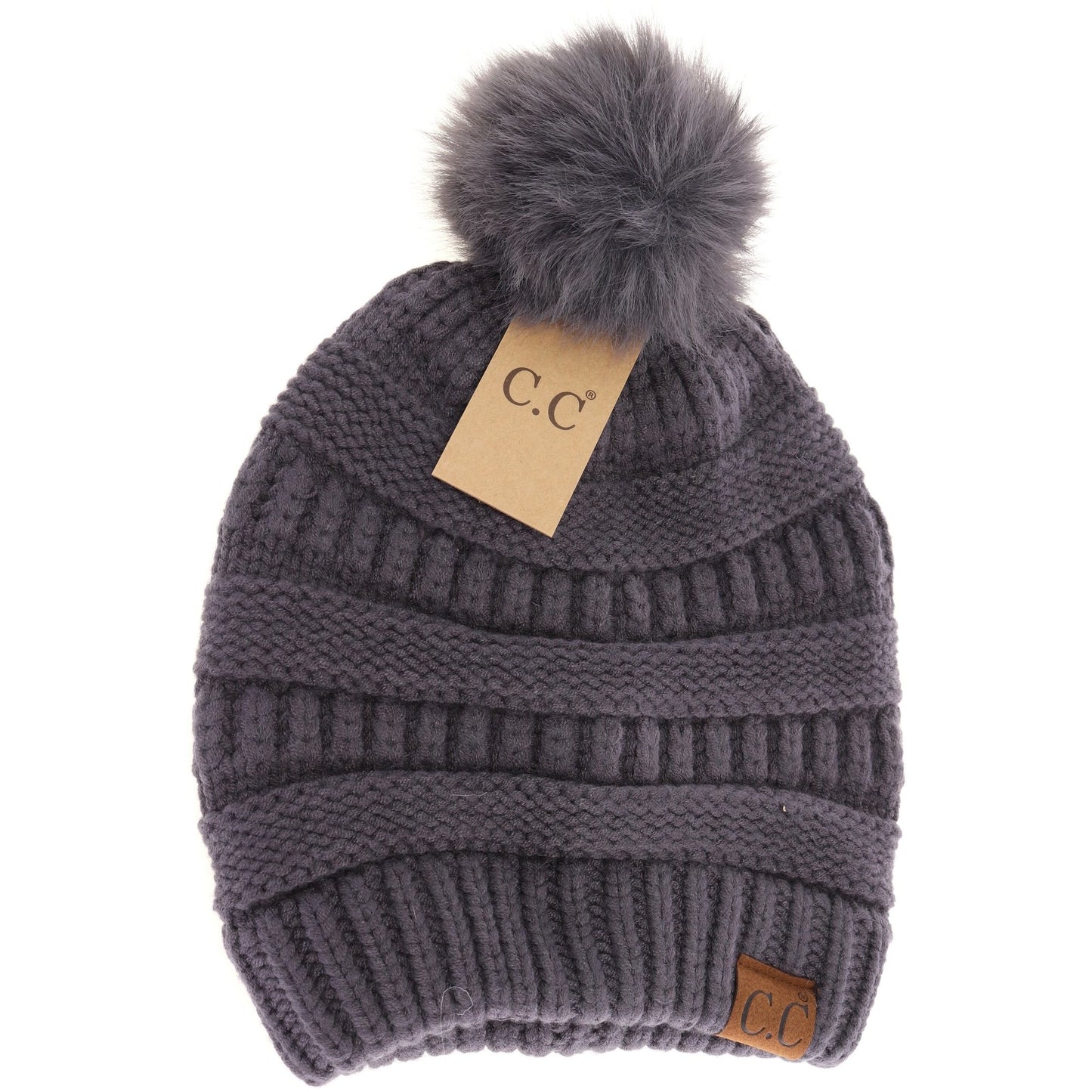 Super Soft Matching Fur Pom C.C Beanie