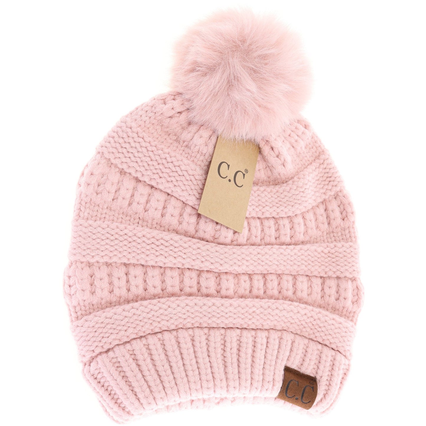 Super Soft Matching Fur Pom C.C Beanie