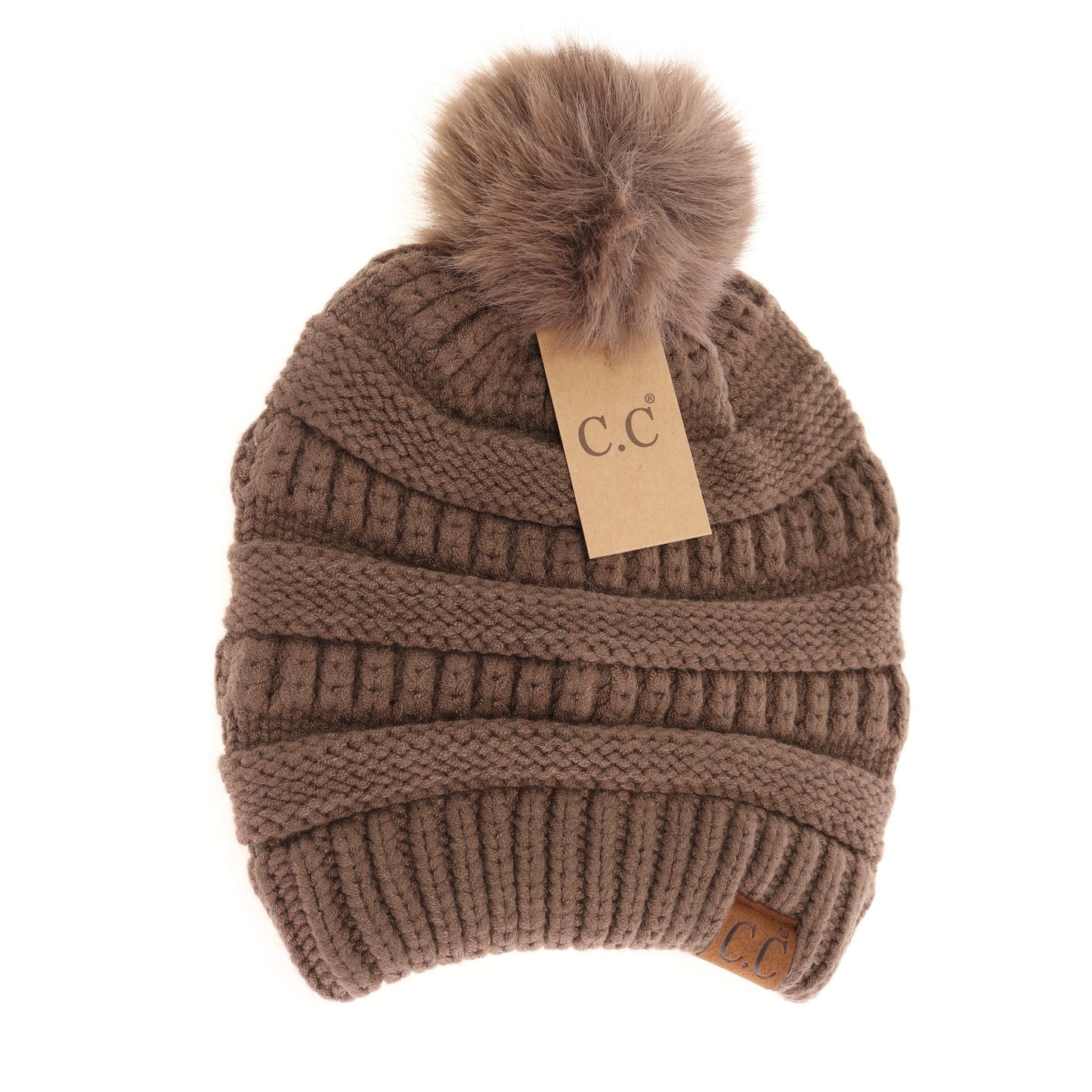 Super Soft Matching Fur Pom C.C Beanie