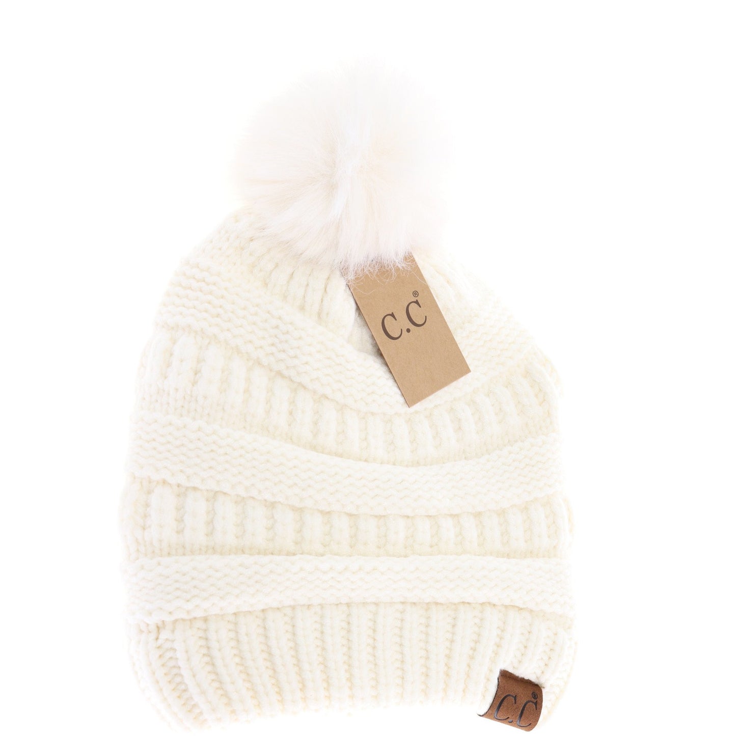 Super Soft Matching Fur Pom C.C Beanie