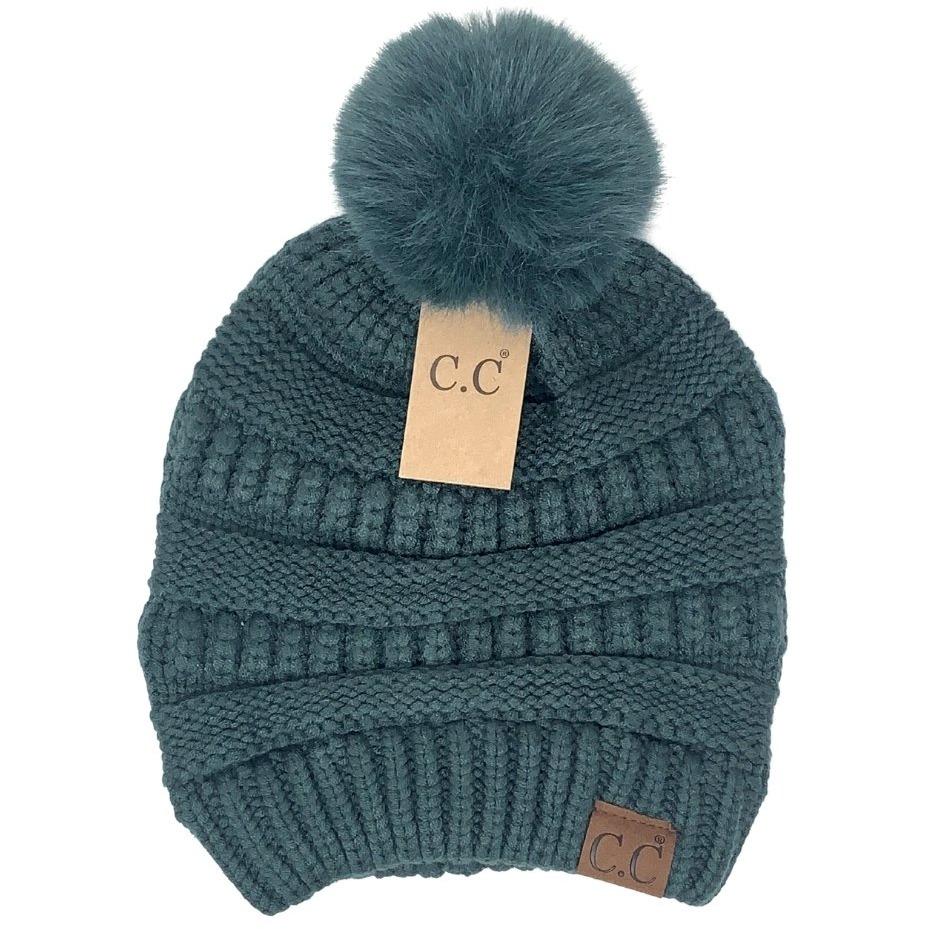 Super Soft Matching Fur Pom C.C Beanie